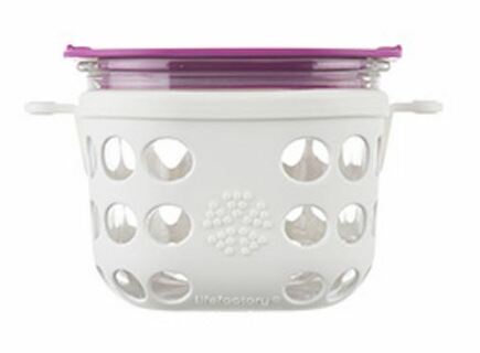 Lifefactory dóza 475ml white/huckleberry