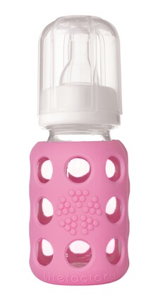 Lifefactory kojenecká láhev 120ml pink
