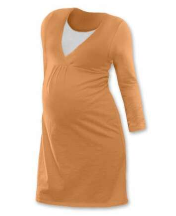 Noční košile pro těhotné a kojící matky, DR, žlutooranžová, Jožánek