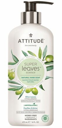 Přírodní mýdlo na ruce ATTITUDE Super leaves s detoxikačním účinkem - olivové listy 473ml