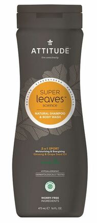 Přírodní pánský šampón & tělové mýdlo ATTITUDE Super leaves s detox. účinkem - normální vlasy 473ml