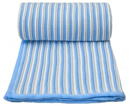 Pletená detská deka - bielo-modrá, T-tomi