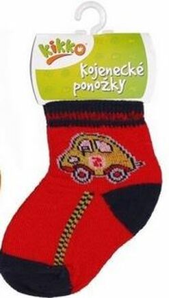 Ponožky KIKKO Classic Autíčko na červené 0-6m