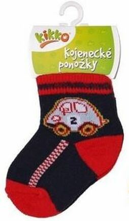 Ponožky KIKKO Classic Autíčko na modré 0-6m