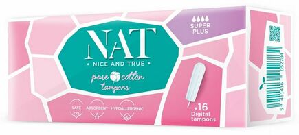 Tampony NAT nice & true z organické bavlny - super plus (16ks)