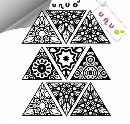 Unuo Reflexní nažehlovací panel 9x13cm Mandaly v trianglu
