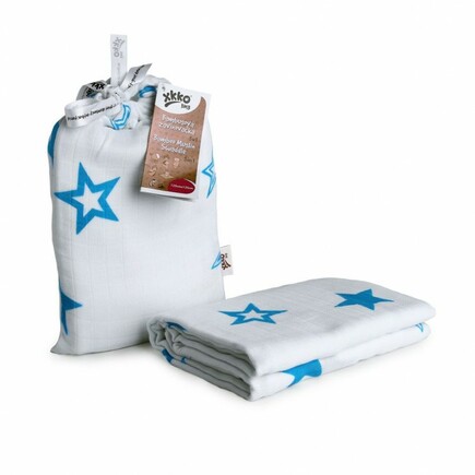 XKKO®BMB Bambusová zavinovačka Cyan Stars