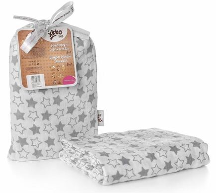 XKKO®BMB Bambusová zavinovačka Little Stars Silver
