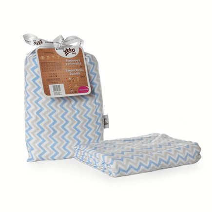 XKKO®BMB Bambusová zavinovačka Scandinavian Baby Blue Chevron