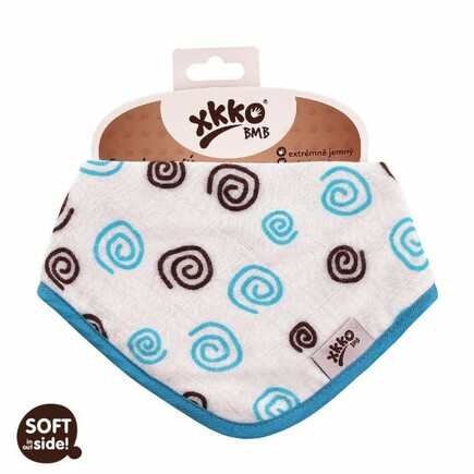 XKKO®BMB Bambusový dětský slintáček/šátek - Cyan Spirals