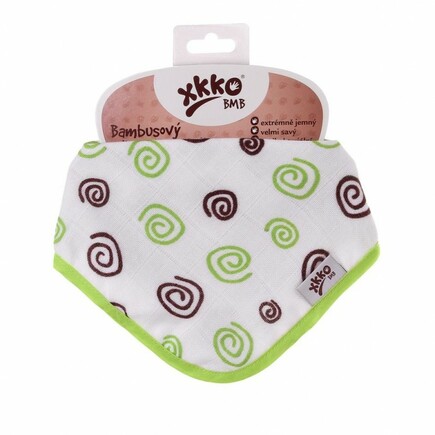 XKKO®BMB Bambusový dětský slintáček/šátek - Lime Spirals