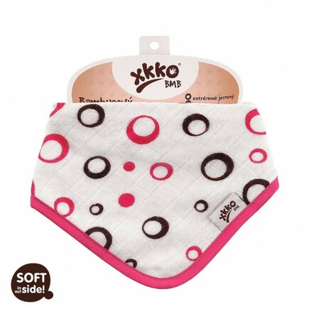 XKKO®BMB Bambusový dětský slintáček/šátek - Magenta Bubbles