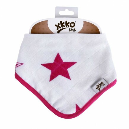XKKO®BMB Bambusový dětský slintáček/šátek - Magenta Stars