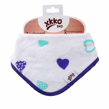 XKKO®BMB Bambusová detská šatka - Ocean Blue Hearts