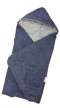 Zavinovačka multifunkční JEANS Outlast® denim/šedý melír