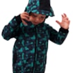 Dětská softshellová bunda, fleky zelené na černé, Jožánek