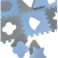 Baby Dan hrací podložka puzzle Geometrické tvary, Blue/Grey 90x90cm