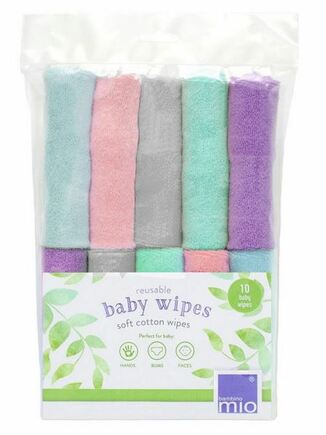Bambino Mio dětské ubrousky opakovaně použitelné 10ks - cloud