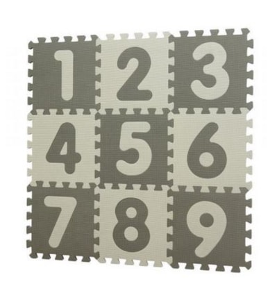 Baby Dan hrací podložka puzzle Čísla Grey 90x90cm