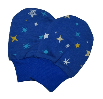 Eko Brouček Dojčenské rukavičky Hviezdičky na modrej