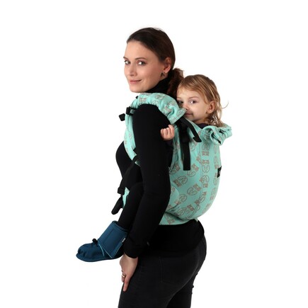 Ergonomické batolecí nosítko DAN mint sovy (šátkovina)