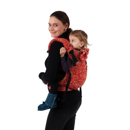 Ergonomické batolecí nosítko DAN oko indiána, cihlová (šátkovina)