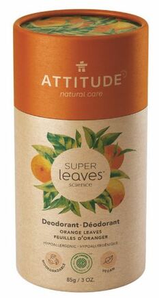 Přírodní tuhý deodorant ATTITUDE Super leaves - pomerančové listy 85g