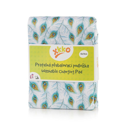 Pratelná přebalovací podložka XKKO Peacock Feathers