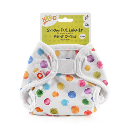 Vrchné plienkové nohavičky XKKO Newborn Watercolour Polka Dots