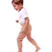Jožánek Dětské kalhoty baggy, lehké, oranžové pruhy