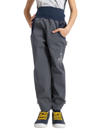 Unuo Dětské softshellové kalhoty s fleecem Tmavě šedé