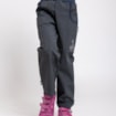 Unuo Dětské softshellové kalhoty s fleecem Žíhané antracitové