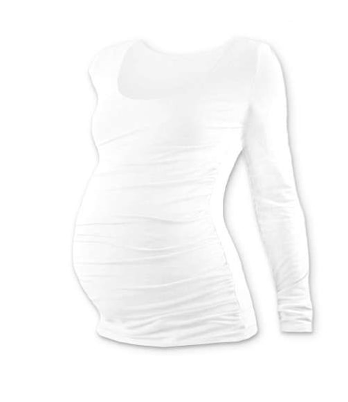 Jožánek Těhotenské tričko Johanka s dlouhým rukávem bílé