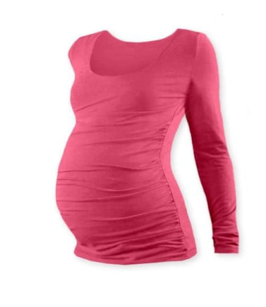 Jožánek Těhotenské tričko Johanka s dlouhým rukávem lososově růžové