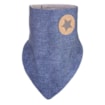 Šátek na krk podšitý Outlast® modrý melír/pruh bílošedý melír