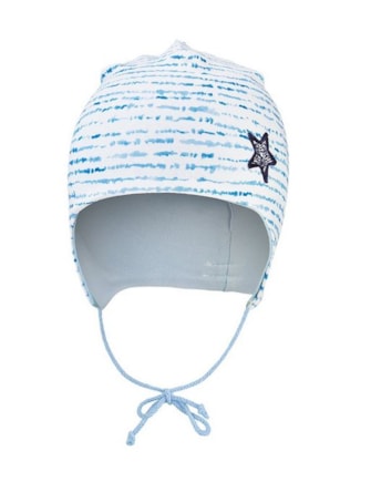 Čepice podšitá zavazovací Outlast® modrý proužek/světle modrá