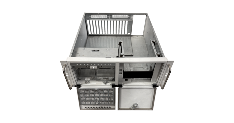 ELVAC - průmyslové rack-mount šasi s výklopnými dvířky