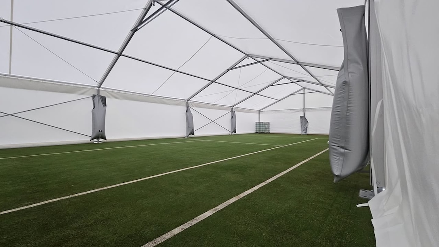 Our tents on the island