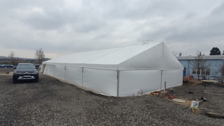 Mobilität von Zelthallen