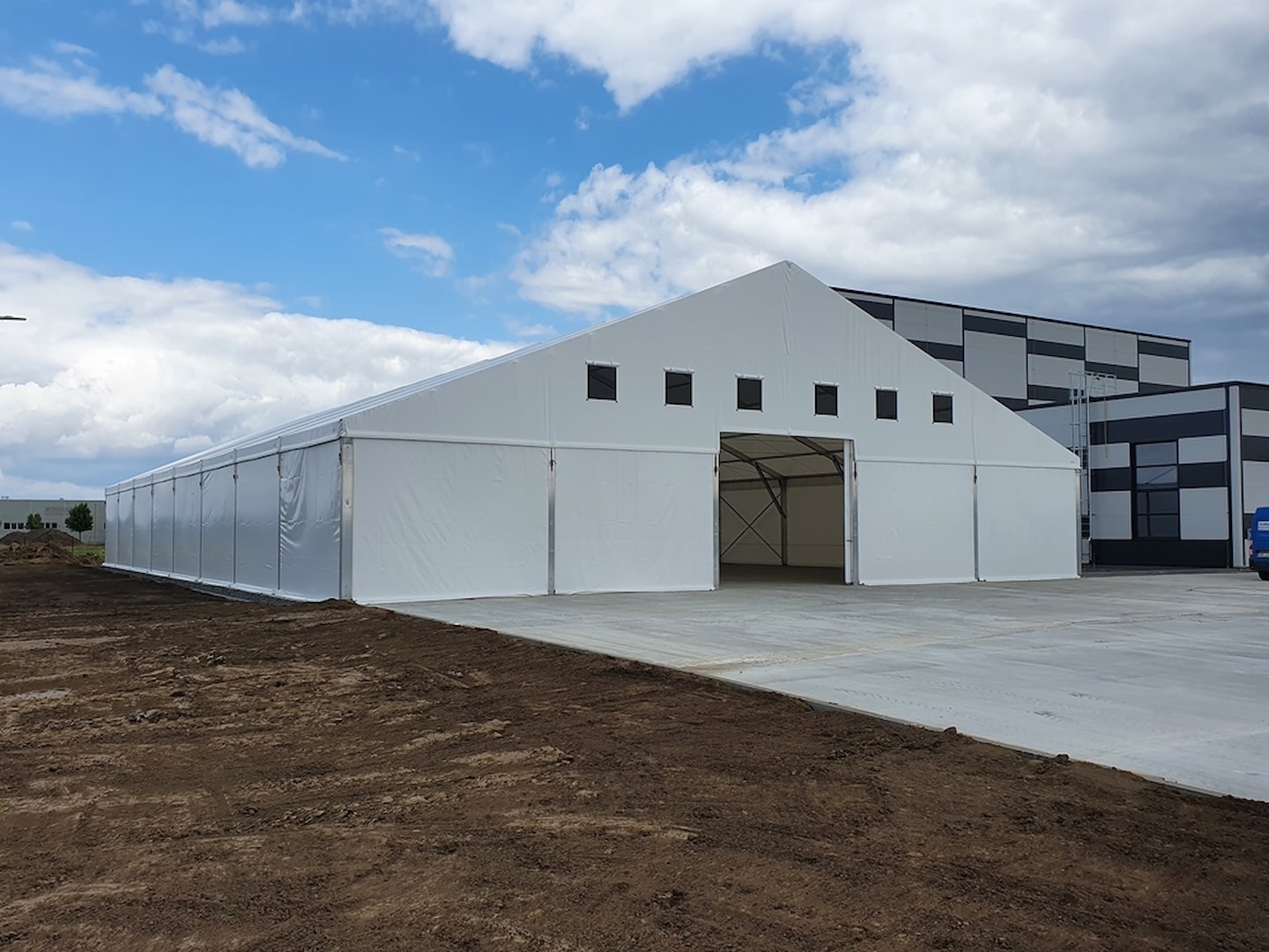 Tarpaulin hall part of the project