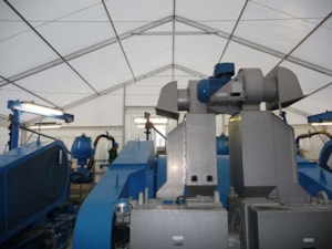 Machinery under temporary roofing – weather protection for production