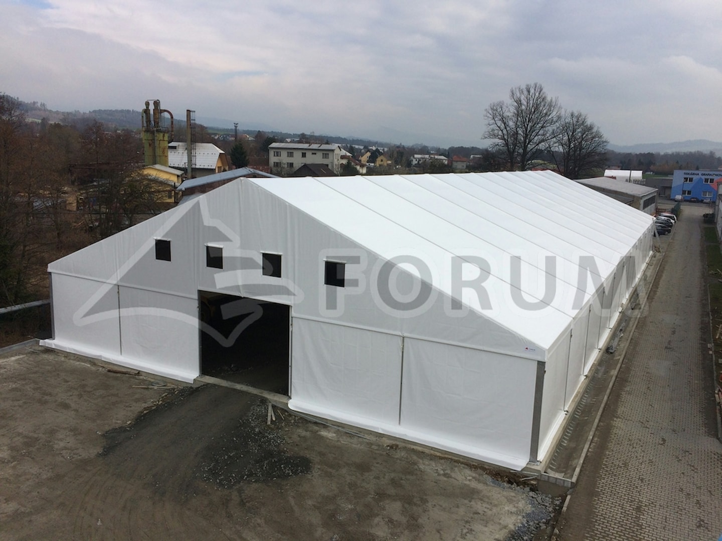 Textilhalle mit einer Spannweite von 25 m