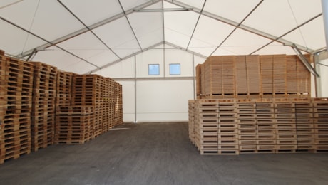 Zelt-Halle für ein Zehntel