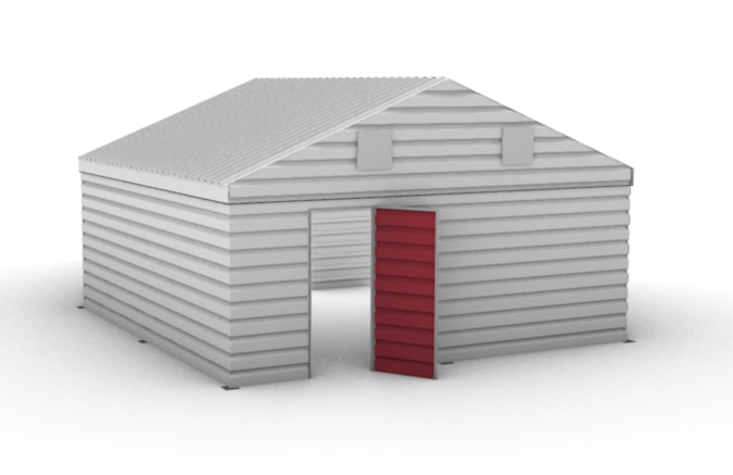 montovaná hala s pevným opláštěním