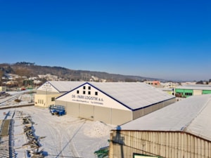 Stanová hala v zimních podmínkách – areálová instalace, pohled shora