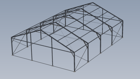 Tent hall 15 × 20 m, eaves 3.5 m