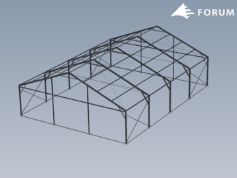 Tent hall 15 × 20 m, eaves 3.5 m