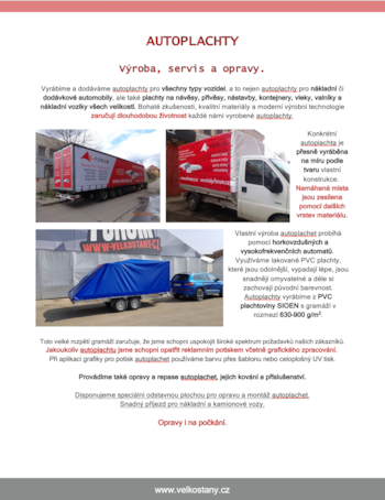 autoplachty letak