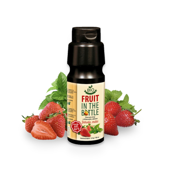 Sirup Jahoda s mátou BIO, 750 ml