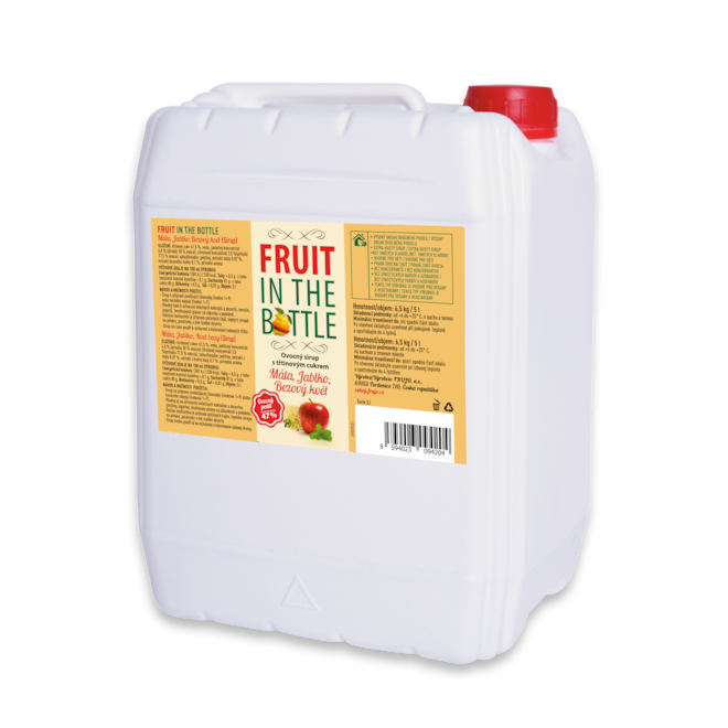 Sirup Máta, jablko, bezový květ, 5l